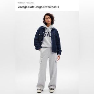 NEW Gap cargo sweatpants Gray Sz Small